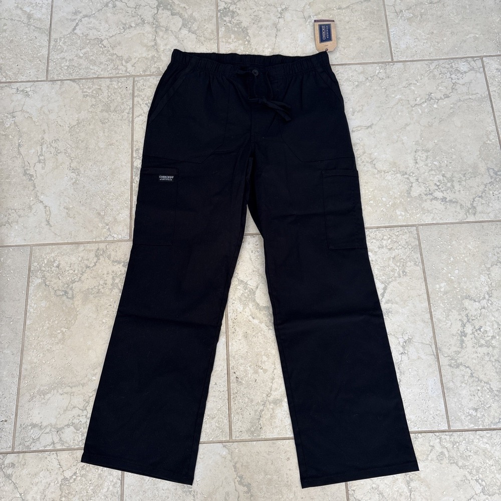 Black Cherokee Scrubs Workwear Professionals Mens Drawstring Pant WW190 BLK